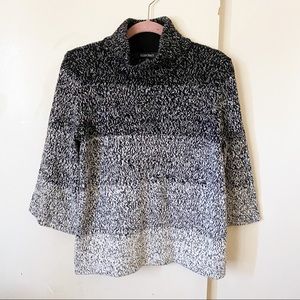 New! Ellen Tracy Ombre Turtleneck Knit Sweater Top